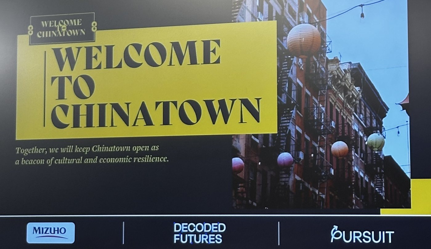 A fellow project on screen: Welcome to Chinatown