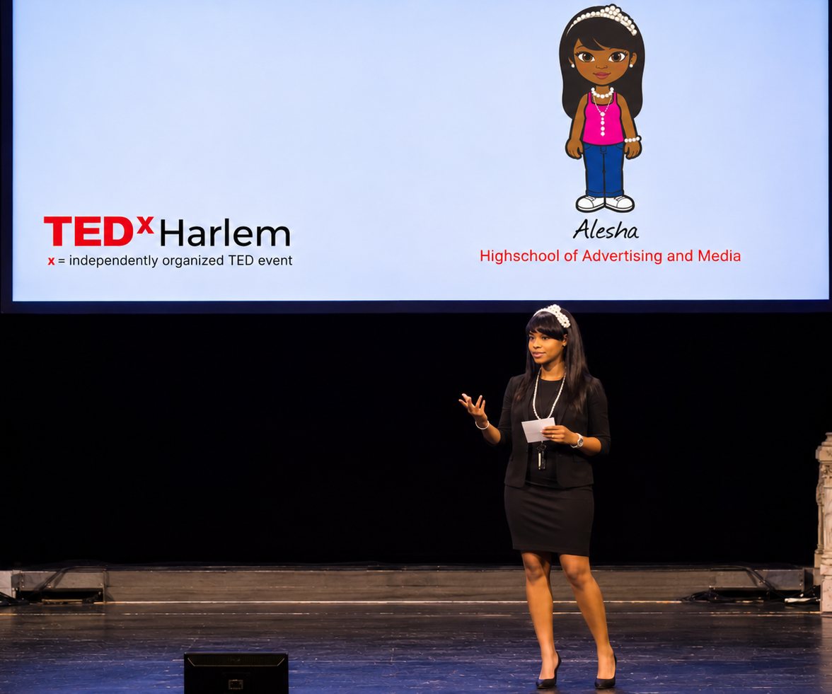 Alesha Taylor on the TEDxHarlem stage